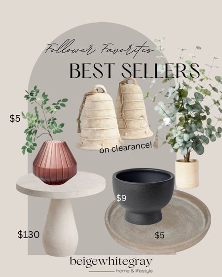 Follower favorites of the week!! These pottery barn clay bells are on clearance! I used them during the holidays and I have kept them out in my home because I love the look year round. This accent table is only $130 and it’s an incredible deal and gorgeous! The beautiful glass vase is perfect for Valentine’s Day and spring! And let’s not forget these $5 stems!! I used them in one of my vases and I love them! The Walmart bowl and dish are super popular and both in my home!! Check out my stories to see how I styled some of these finds!!