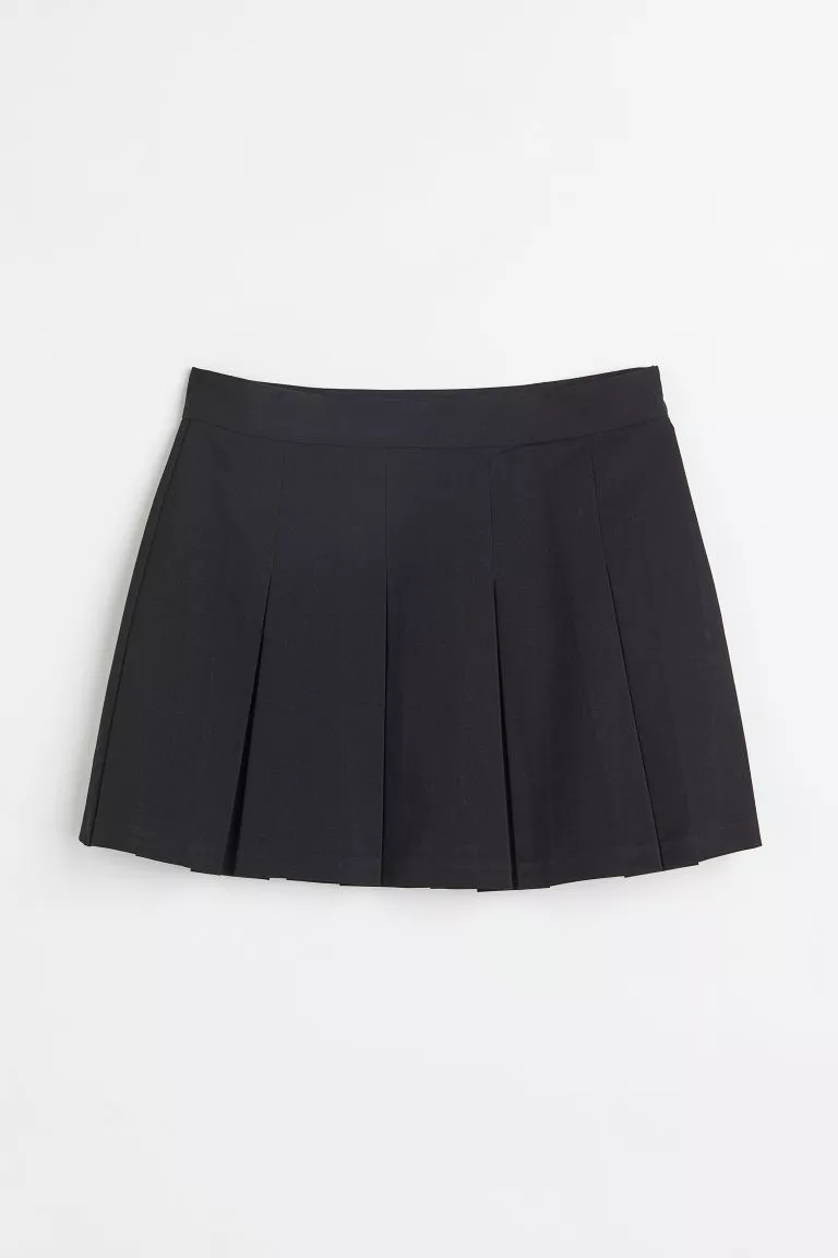H and m black pleated skirt discount
