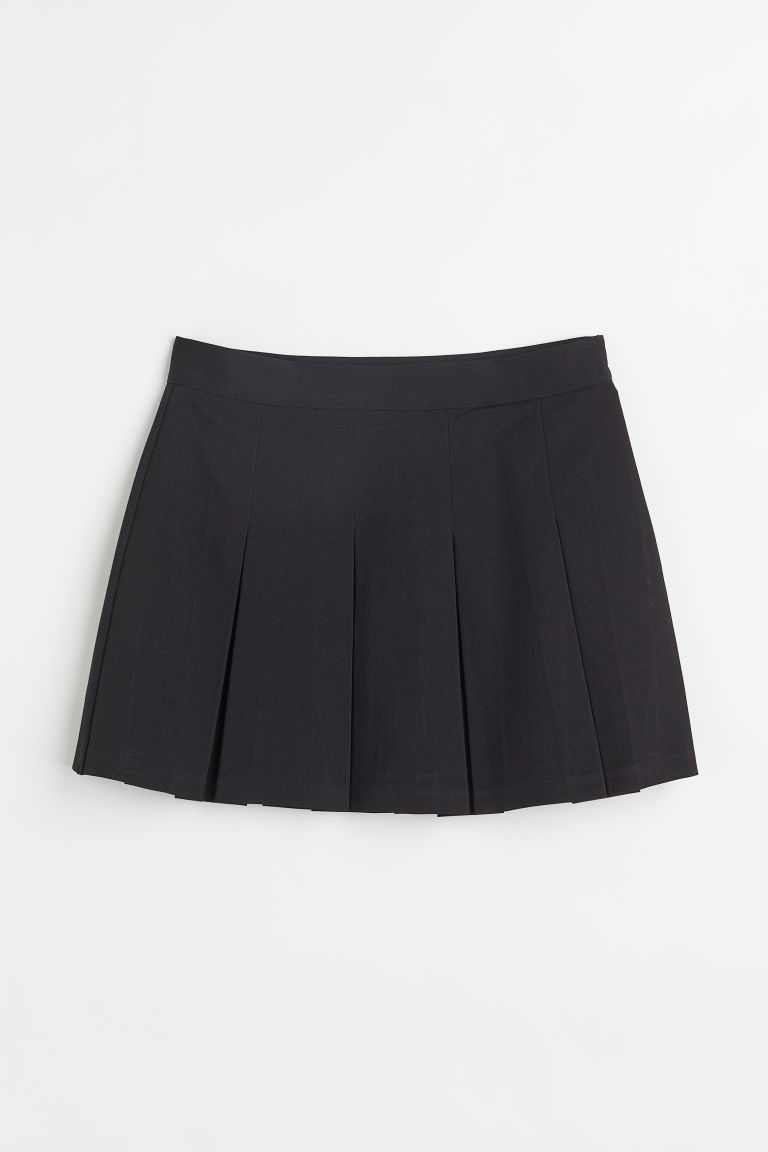 H & M - Short Twill Skirt - Black | H&M (US + CA)