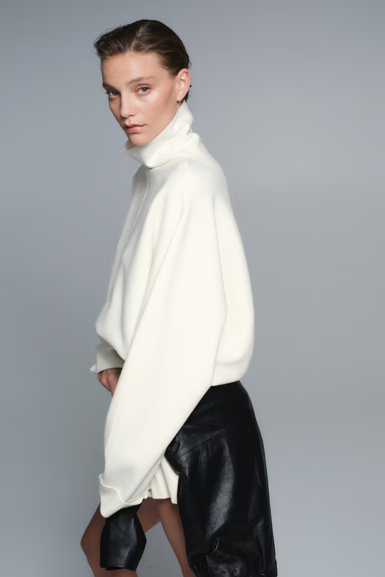 H & M - Oversized Mock-Turtleneck Sweater - Dark Gray | H&M (US, CA, MX)