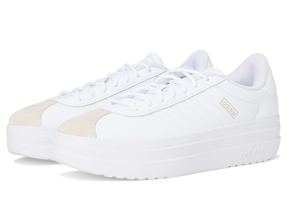 adidas VL Court Women's Shoes White/White/Crystal White : 7.5 B - Medium, Leather | Zappos