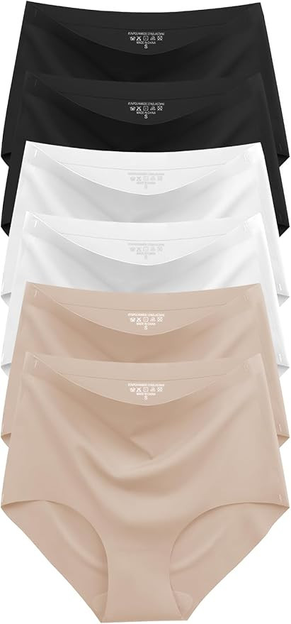 Cuweni Womens Underwear Seamless High Waisted Briefs Silky Stretch No Show Breathable Full Covera... | Amazon (US)