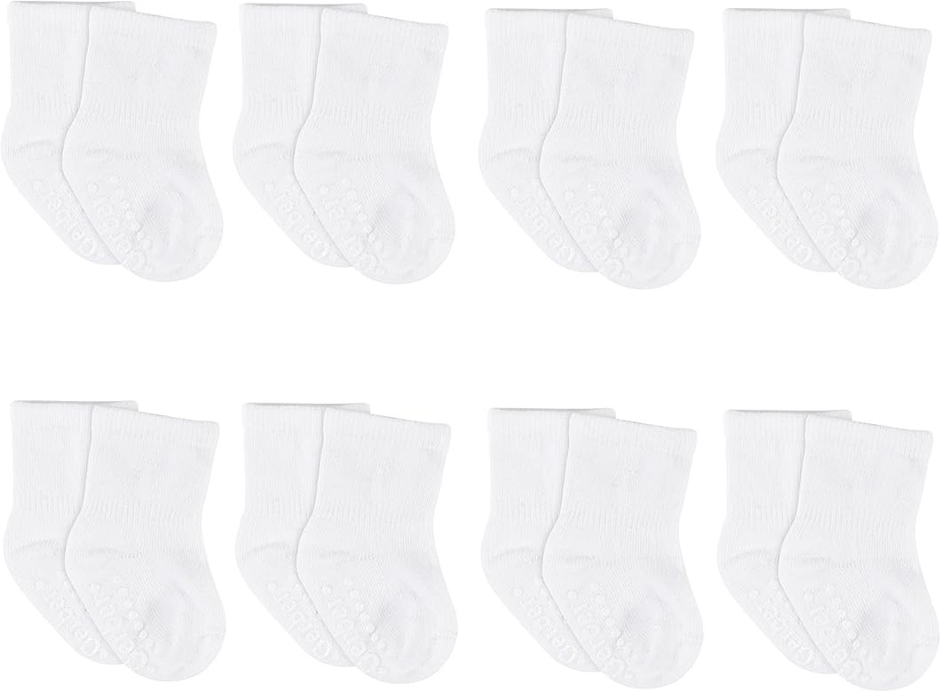 Gerber Baby Boys' 8-Pack Wiggle-Proof Jersey Crew Socks | Amazon (US)