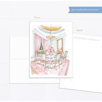 Personalized Paris Notecards, Brunch Stationery Set, Personalized Themed Notecard Set | Etsy (US)