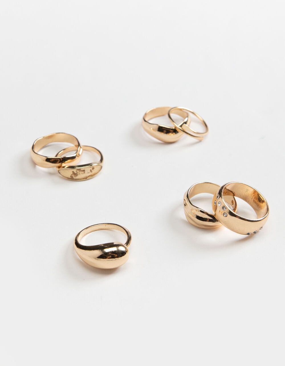 FULL TILT 7 Pack Abstract Dome Ring Set - GOLD | Tillys | Tillys