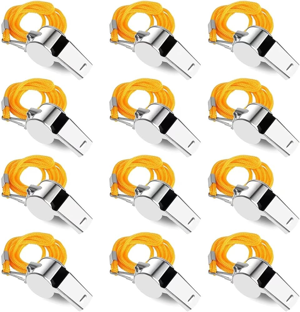 SHENGQIDZ Whistles, Stainless Steel Sports Loud Crisp Sound Whistles with Lanyard,Whistles Great ... | Amazon (US)