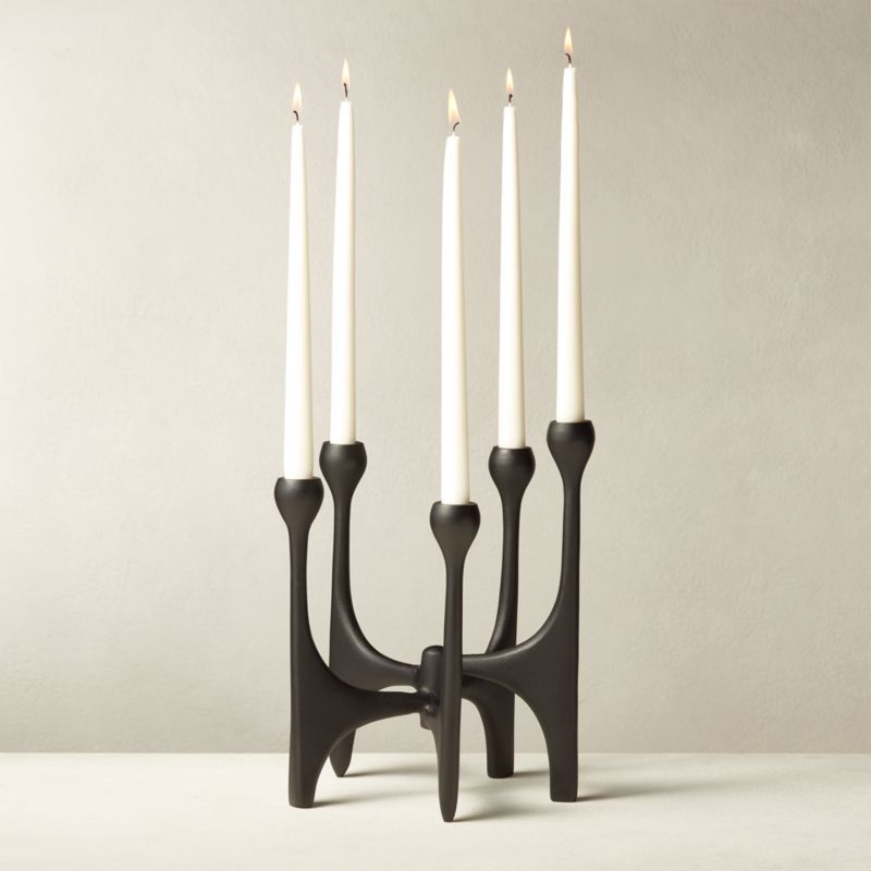 Cinq Black Multi Modern Taper Candle Holder + Reviews | CB2 | CB2