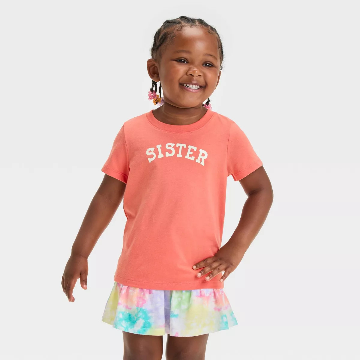 Toddler Girls' Short Sleeve Key West Sister Graphic T-Shirt - Cat & Jack™ Orange | Target