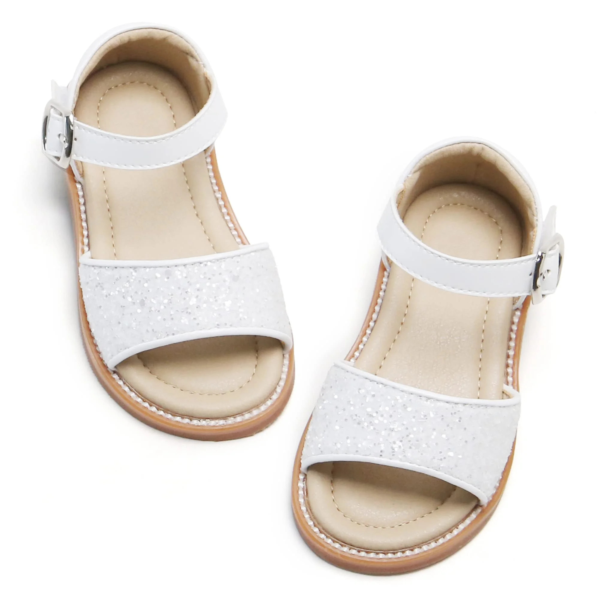 Kiderence Toddler Girls Slides Sandals Kids Sandals Little Girls Shoes Toddler （FK680 White - B... | Walmart (US)