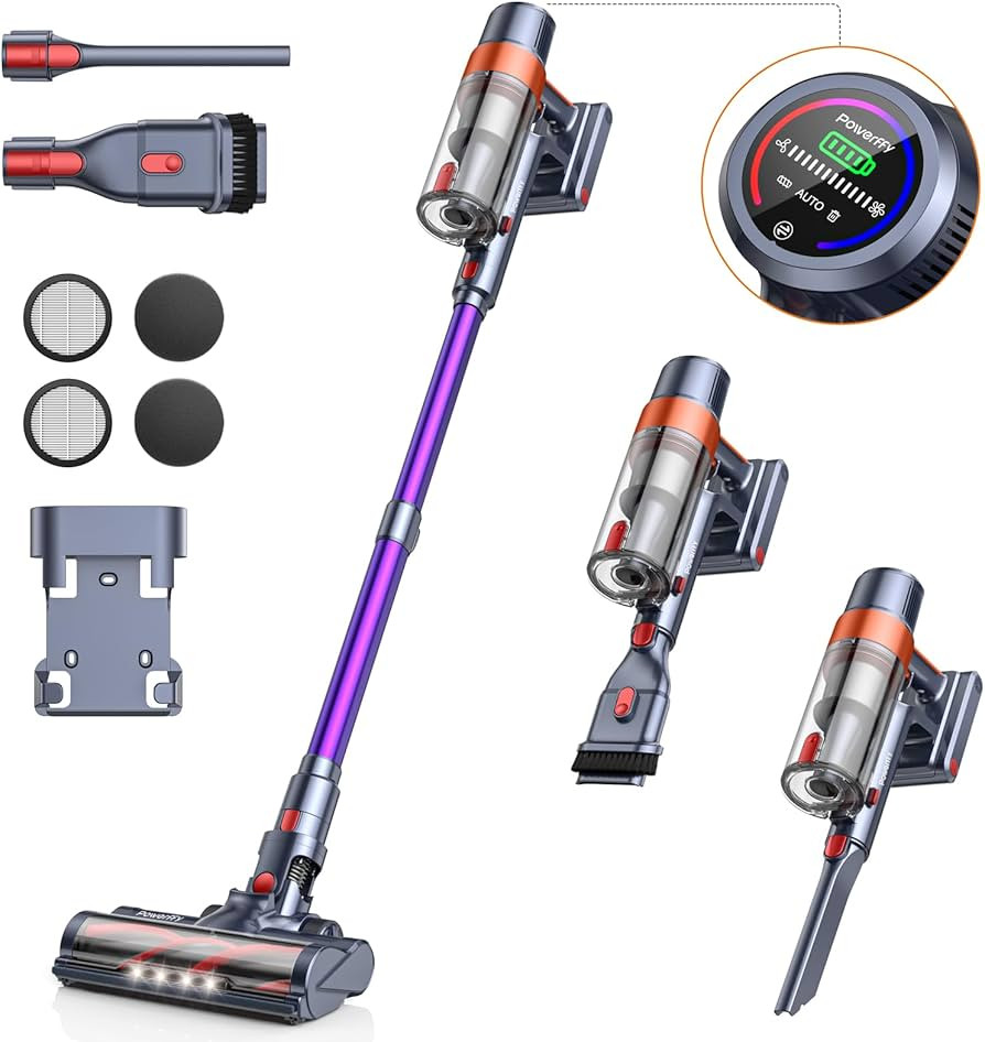 Cordless Vacuum Cleaner, 40Kpa Stick Vacuum Cleaner 450W Powerful Vacuum Cleaner, Up to 55 Mins R... | Amazon (US)