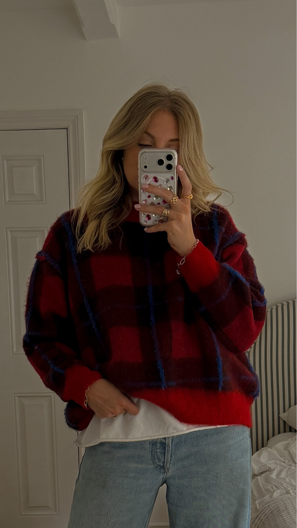 George at Asda red check jumper, festive jumper, chunky knit, plaid jumper, affordable fashion - wearing medium

#LTKuk #LTKautumn #LTKeurope