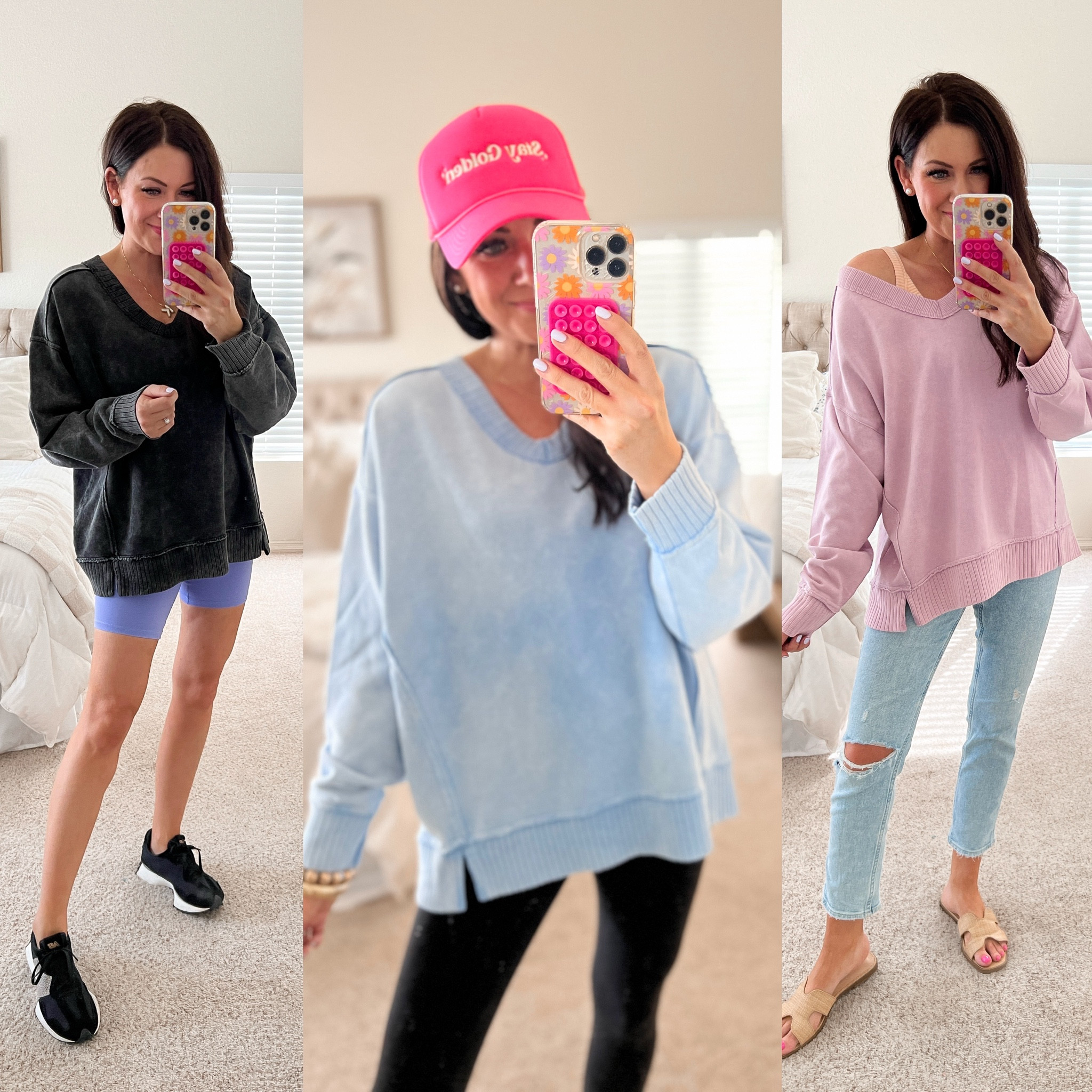 JCPenney pullover that’s a total aerie dupe!! Wearing a small in pink/purple & medium in black & blue ON SALE WITH CODE: 4FAMILY 
•amazon bike shorts-small
•amazon leggings-small
•gap jeans-run tts, between go up

#LTKfindsunder50 #LTKstyletip #LTKsalealert
