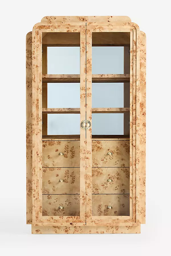 Betti Burl Wood Display Hutch | Anthropologie (US)