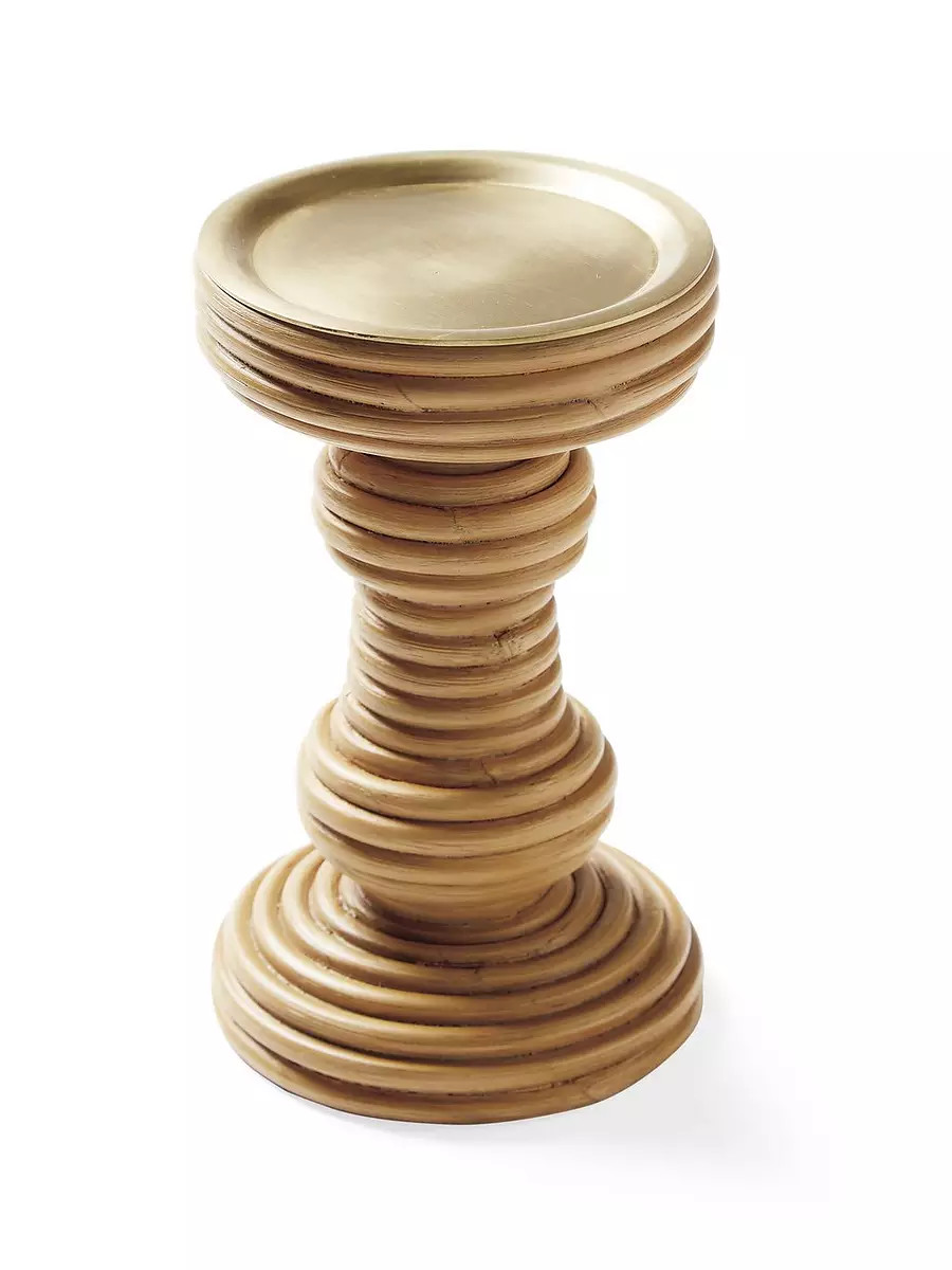 Carmel Rattan Candlestick | Serena and Lily