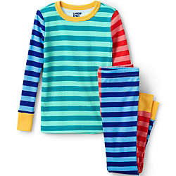Kids Long Sleeve Top and Bottom Snug Fit Pajama Set | Lands' End (US)