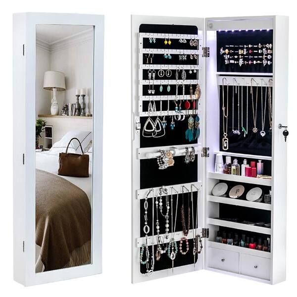 42" Wall/Door Mounted Jewelry Storage Mirror Cabinet | Bed Bath & Beyond