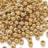 Craftdady 200Pcs Golden Iron Round Ball Spacer Beads 5mm Metal Smooth Rondelle Charm Loose Beads ... | Amazon (US)