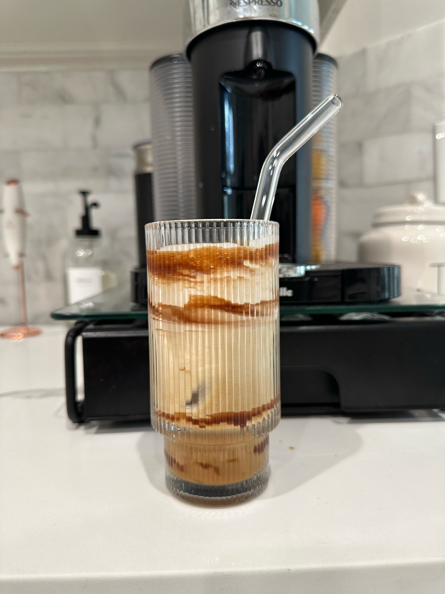 Amazon iced coffee
Nespresso
Aesthetic glasses and glass straws
Coffee syrup dispenser
Frother


#LTKhome