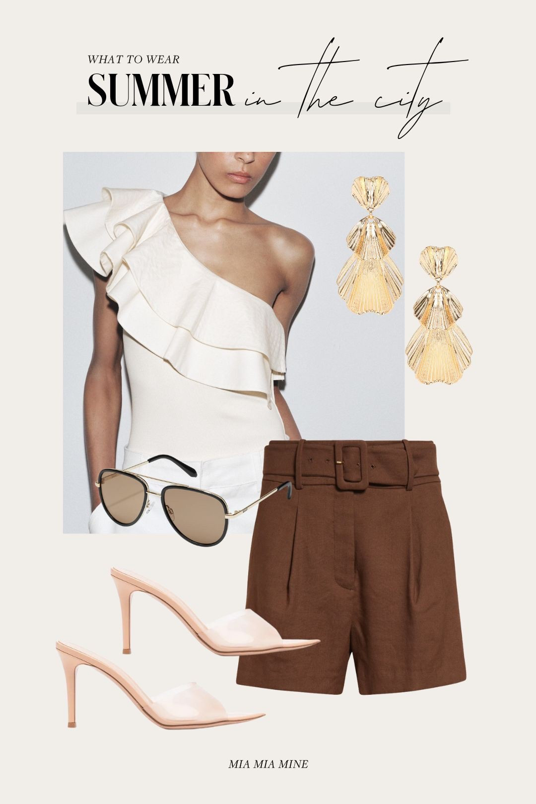 Summer outfit ideas
Zara ruffle bodysuit 
Veronica beard belted shirts
Gianvito Rossi heels
Quay aviator sunglasses 

#LTKFindsUnder100 #LTKStyleTip #LTKSummerEdit