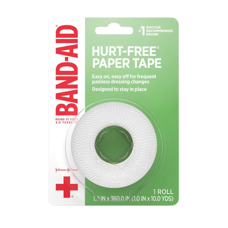 Johnson & Johnson Band-Aid Brand First Aid Hurt-Free Medical Paper Tape - 1in x 10 yd | Target