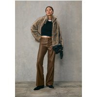 Stradivarius Faux leather straight fit trousers Brown 10 | Stradivarius (UK)