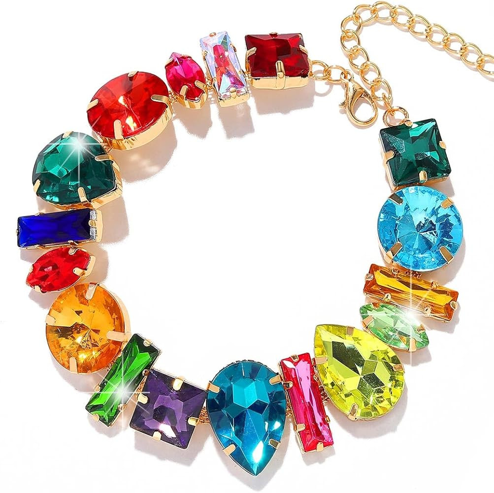 JEAIRTS Rhinestone Choker Necklace Crystal for Women | Amazon (US)