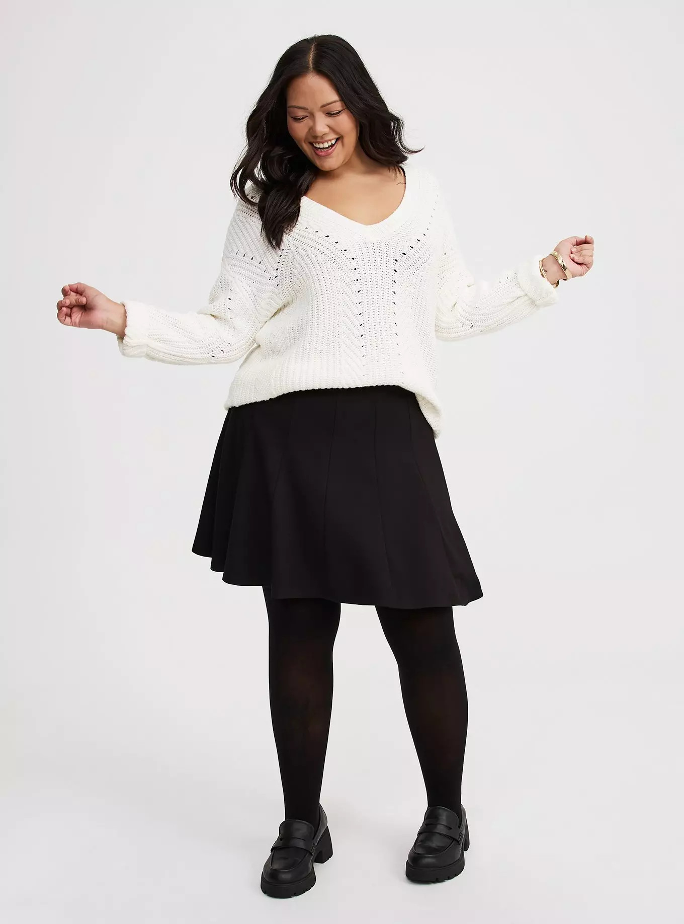 Cable V-Neck Pullover Sweater | Torrid (US & Canada)
