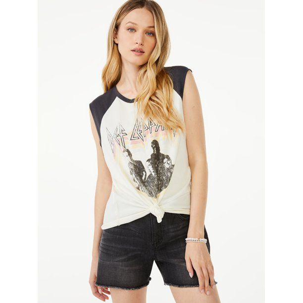 Scoop Women's Def Leppard Graphic Sleeveless T-Shirt | Walmart (US)