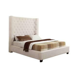 Best Master Furniture Empress 82 in. W Cream California King High Profile Platform Bed YY128CCK1 ... | The Home Depot
