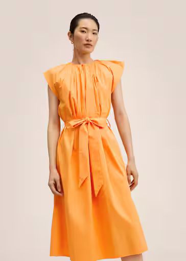 100% cotton bow dress | MANGO (US)