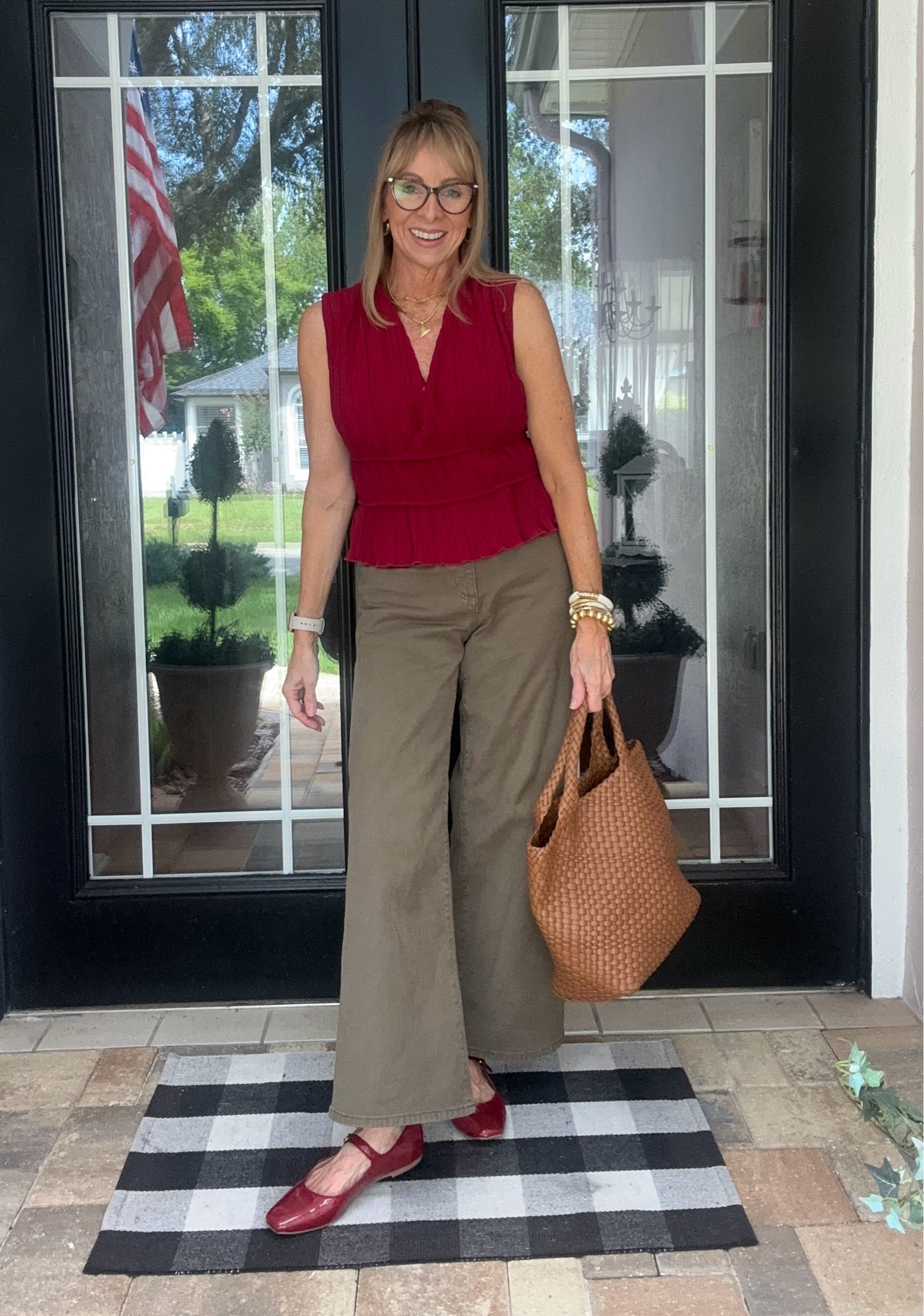 On trend and on budget, the whole look including shoes and bag is $122. 
Wearing a 4 in the pants and a M in the blouse.
Teacher outfit
Fall looks
Denim

#LTKFindsUnder50 #LTKStyleTip #LTKOver40