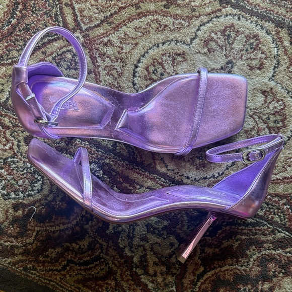 NEW Zara Women's Metallic Pink Heels | Poshmark