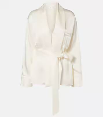 Belted satin wrap top | Mytheresa (US/CA)