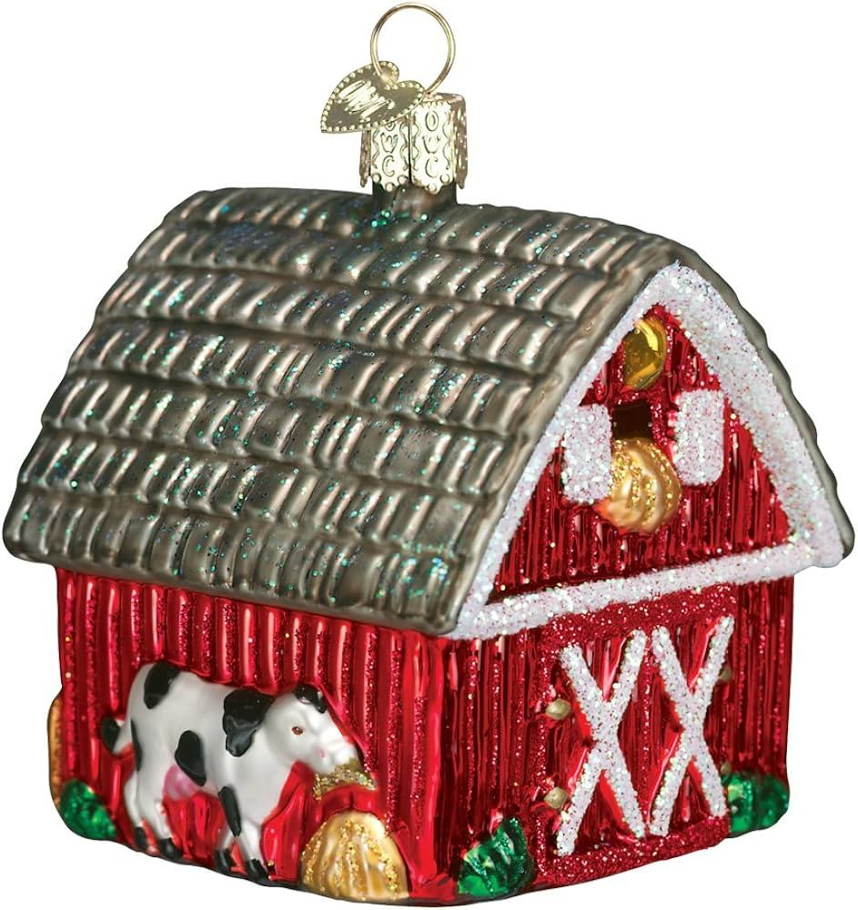 Old World Christmas Ornaments: Farm Animals Glass Blown Ornaments for Christmas Tree, Barn | Amazon (US)