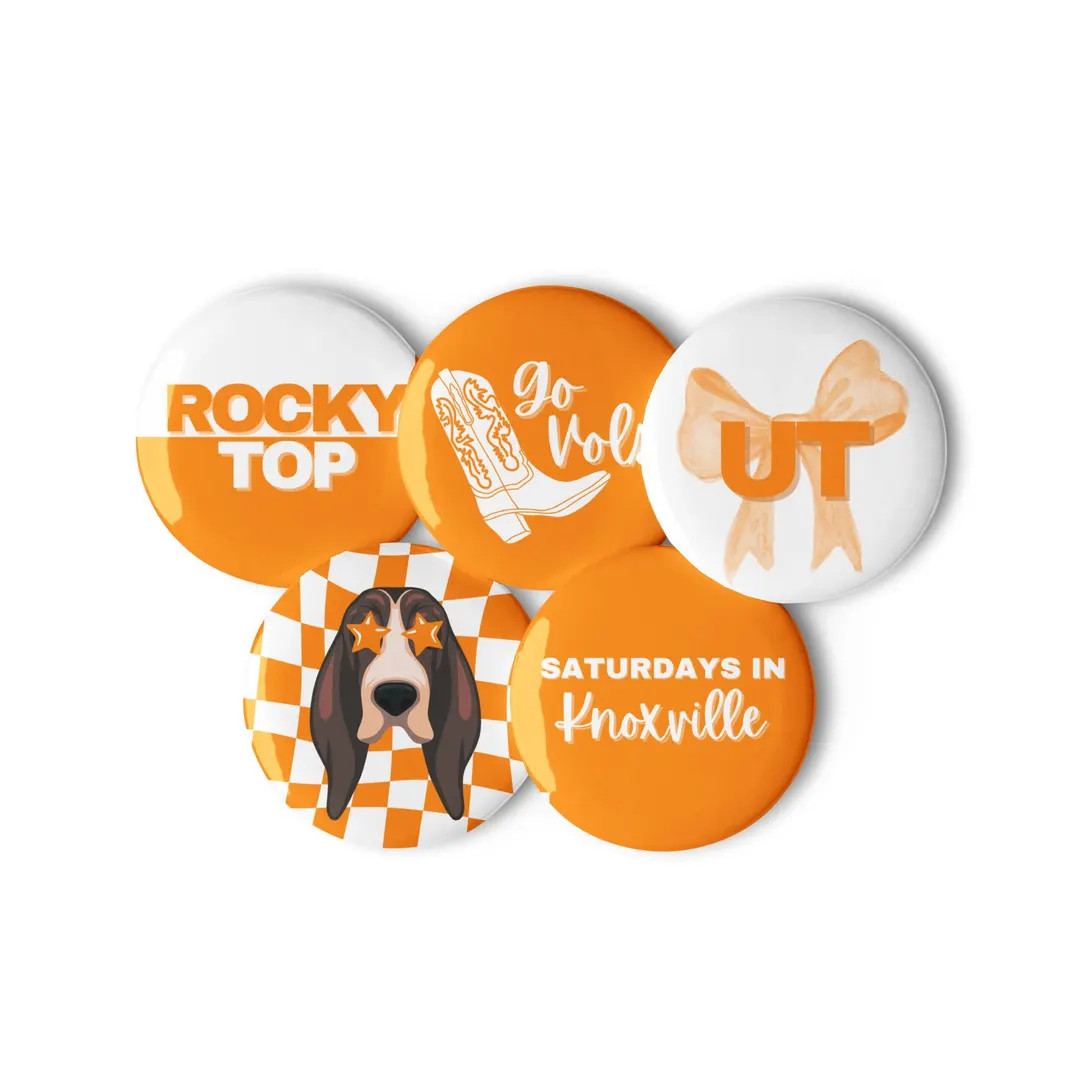 Tennessee Vols UT, Set of 5 Gameday Pin Buttons 2.25, Knoxville Rocky Top Smokey, SEC Gameday, Co... | Etsy (US)
