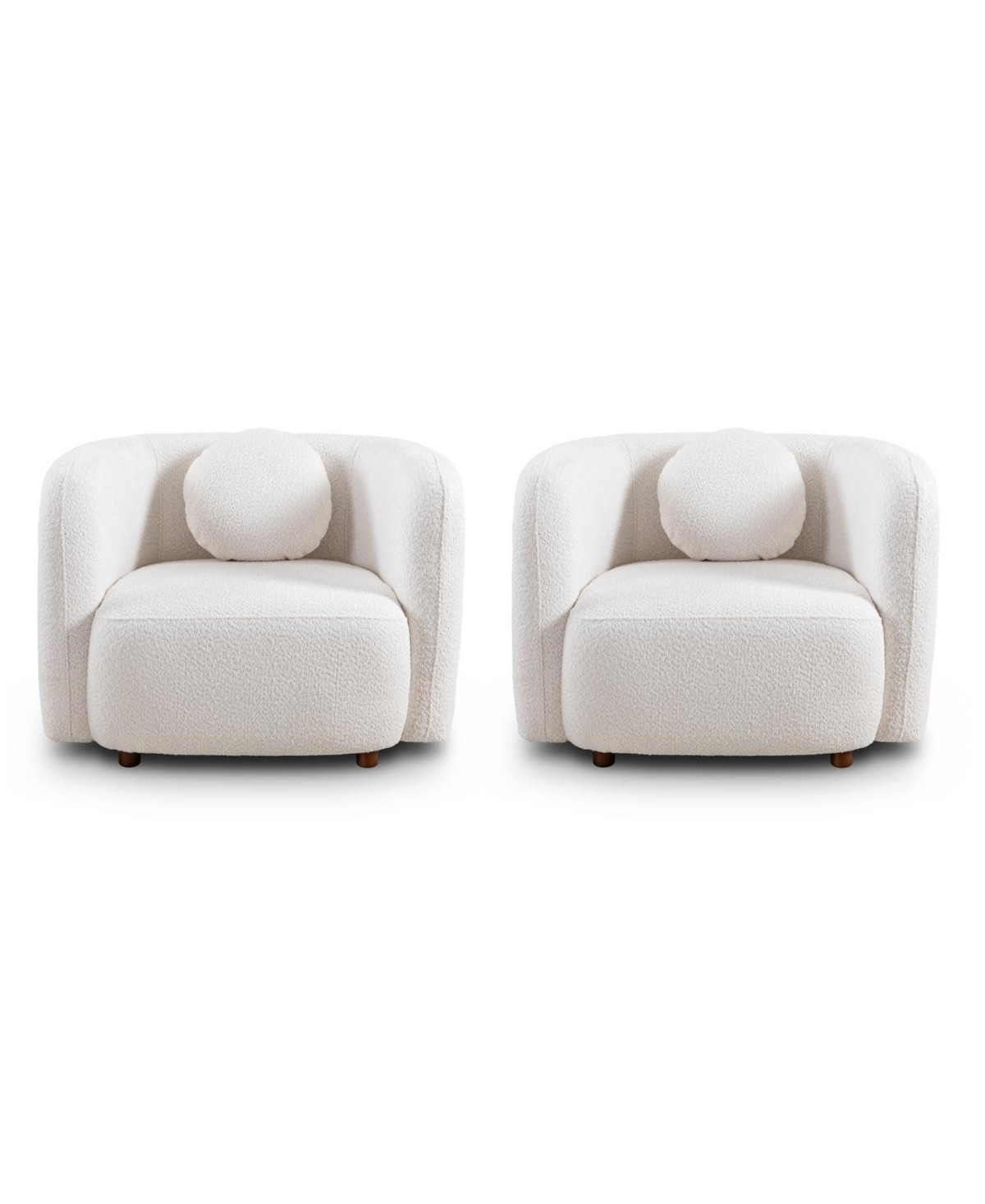 Streamdale Furniture Boucle Accent Chair - Japandi Style - White | Macy's