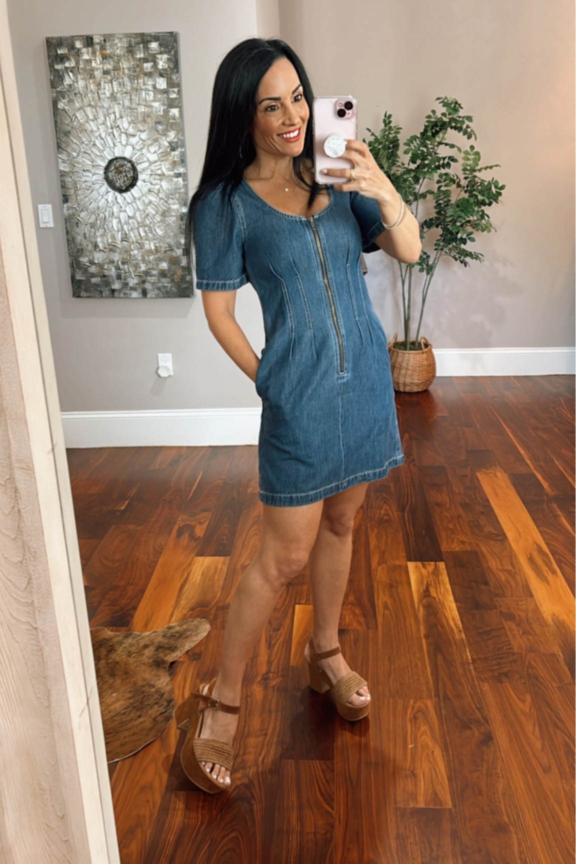 Denim Darted Mini Dress in Pixie … curated on LTK