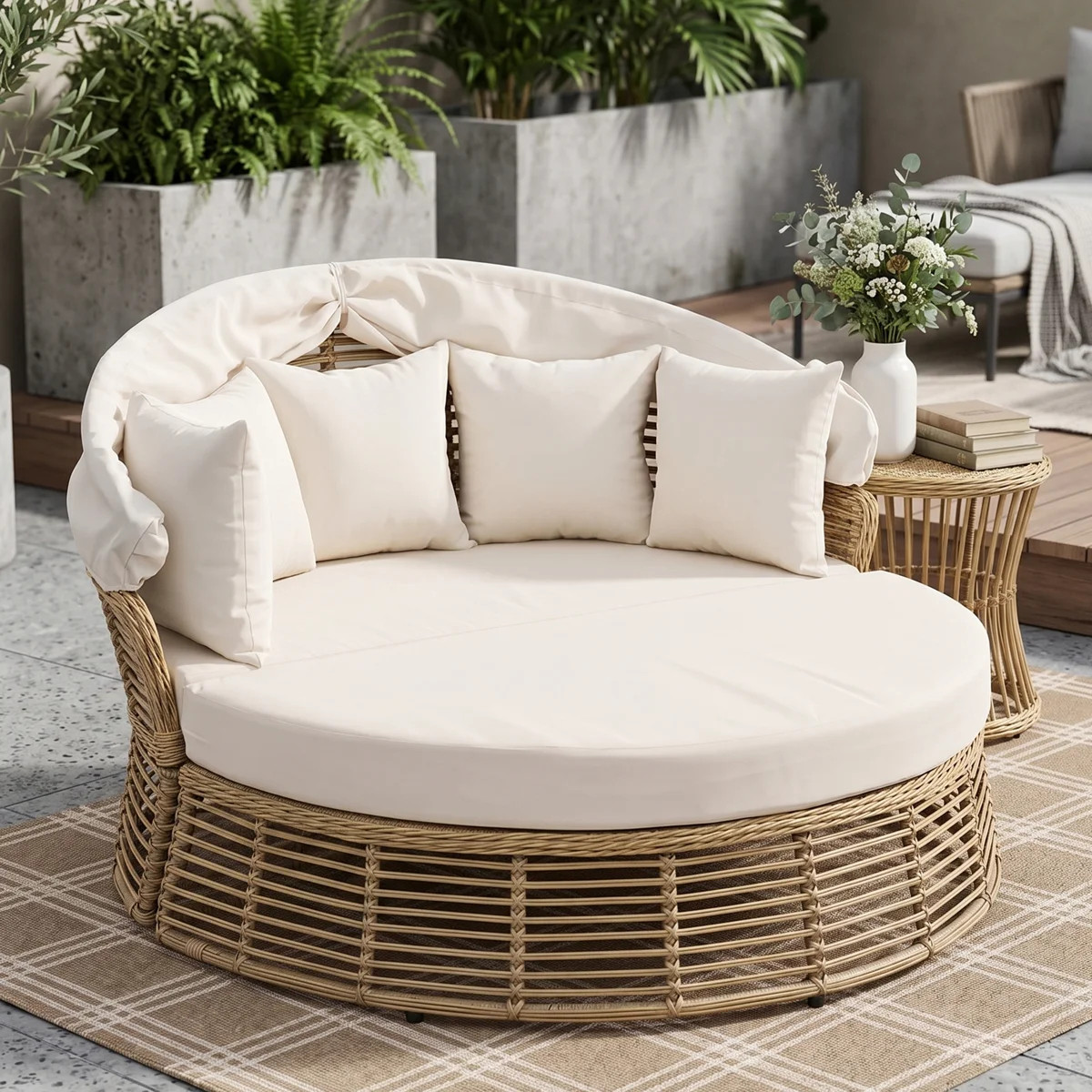 I’m all about creating spaces that feel calm and inviting, and these patio daybeds do exactly that 🌿✨ they bring in that soft, relaxed vibe that makes you actually want to slow down and enjoy your surroundings. The textures, the colors, the overall look—it’s just so pretty and elevated. I love that you can get this kind of luxury feel without overspending. It’s the perfect mix of comfort and style, and honestly, it makes your home feel more complete. This is your sign to invest in your outdoor space 🤍
#OutdoorAesthetic #BackyardRetreat #PatioDecor #LuxuryLiving #OutdoorInspo #LTKHomeStyle #CozyOutdoor #HomeInspo 

 #LTKSeasonal #LTKHome #LTKSaleAlert