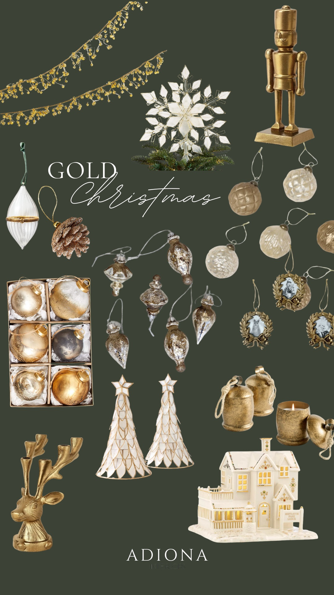 Gold Christmas decor 

#LTKHome #LTKSeasonal #LTKHoliday
