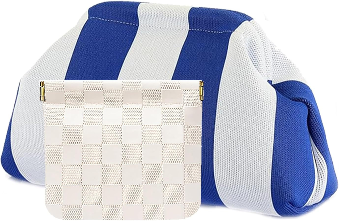 Clutch Purses for Women,Woven Crochet Bag&Cosmetic Bag Dumpling Striped Cloud Purse Evening Handb... | Amazon (US)