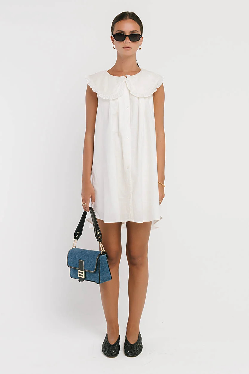 Beatrice Mini Dress in White | Böhme US