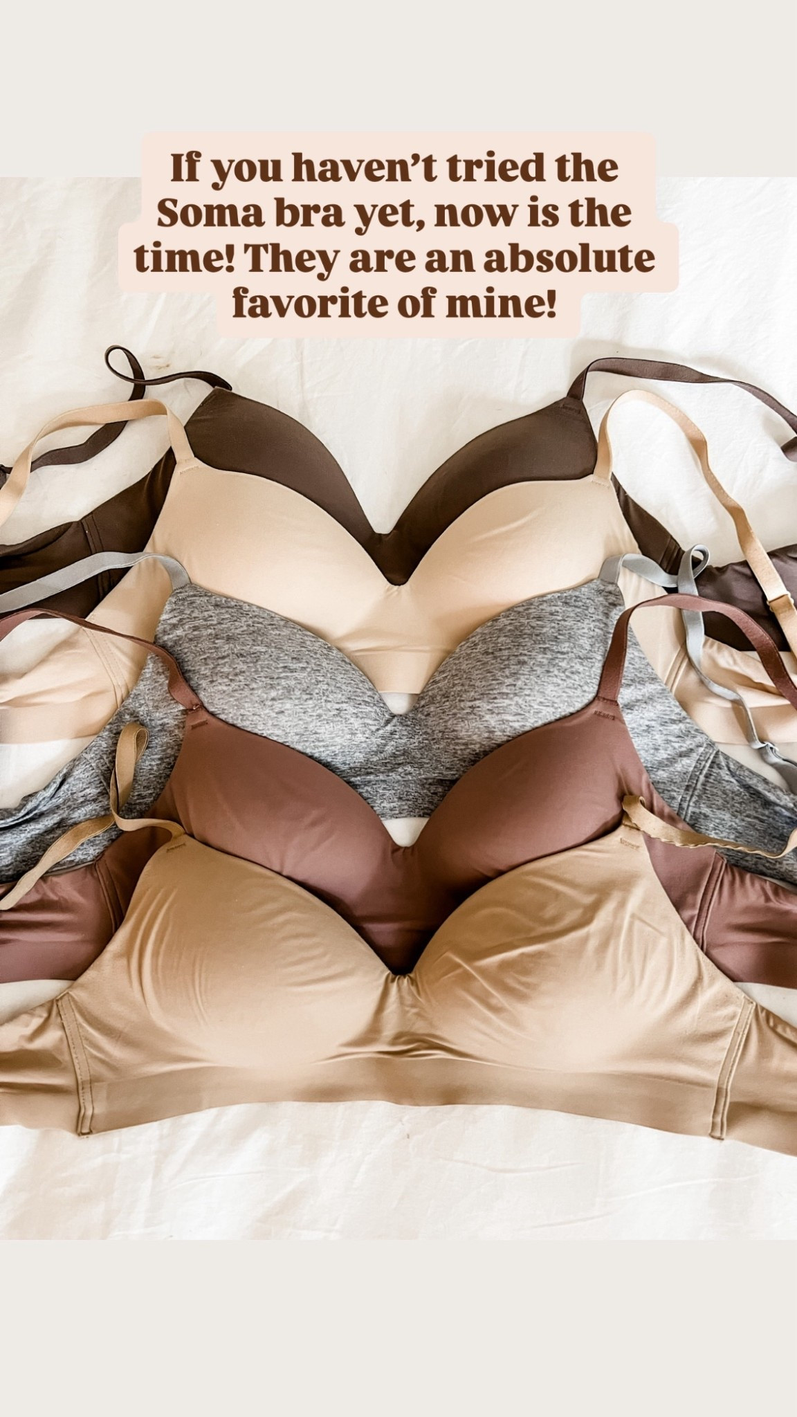 This soma bra has been one of my favorites for years! I like to stock up every time there is a sale! They have one running right now!

Loverly Grey, soma bras, wireless bra, everyday bra, Black Friday 

#LTKCyberWeek #LTKSaleAlert