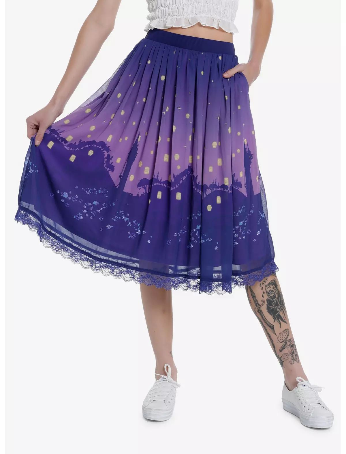 Disney Tangled Lanterns Midi Skirt | Hot Topic