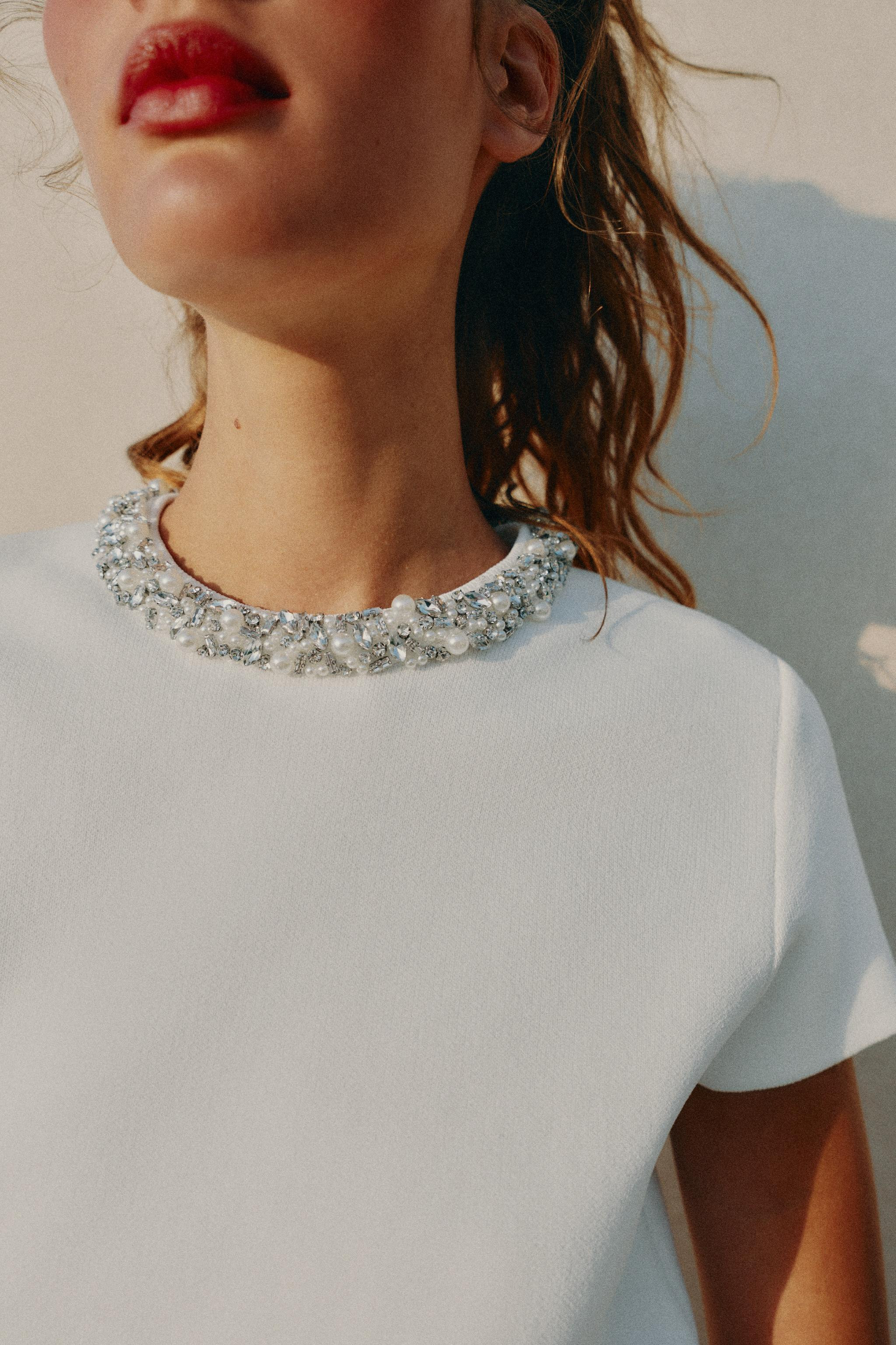 JEWEL BEAD KNIT TOP | Zara US