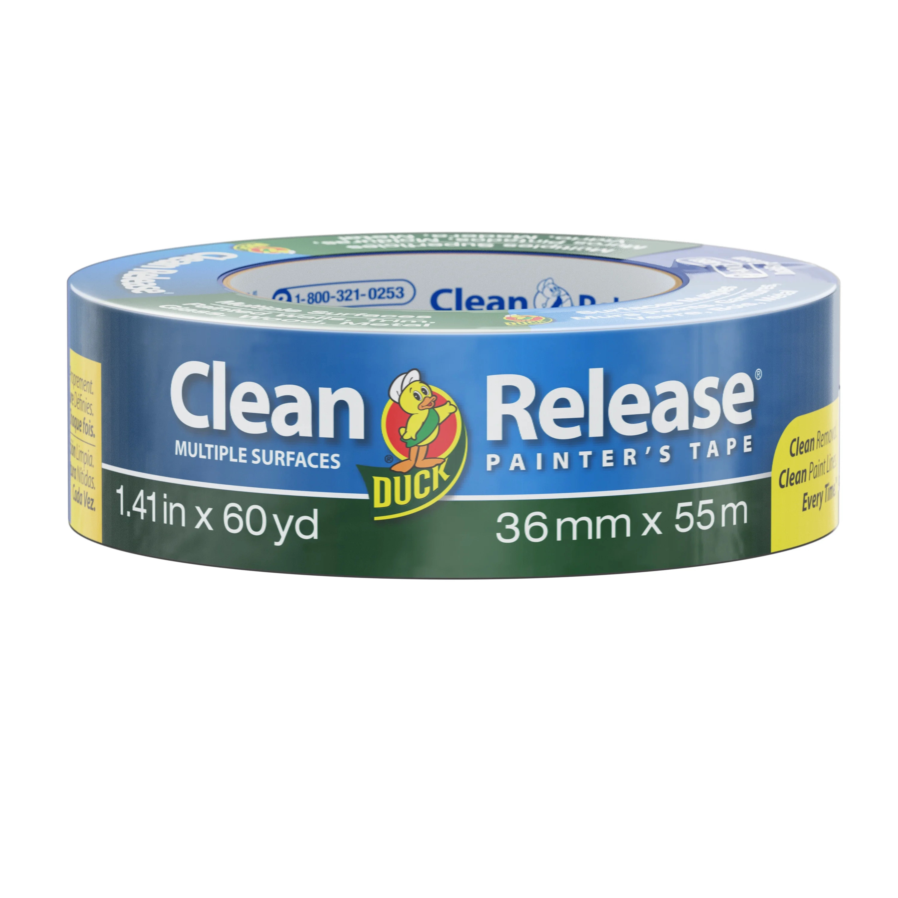 Duck Clean Release 1.41 in. x 60 yd. Blue Painter's Tape | Walmart (US)