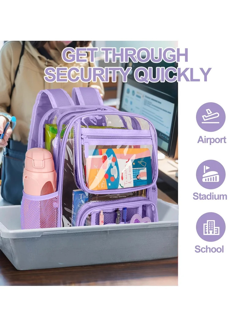 DAKIMOE Clear Backpack Heavy Duty Stadium Approved School Cute Transparent Backpacks Clear Bag Tr... | Walmart (US)