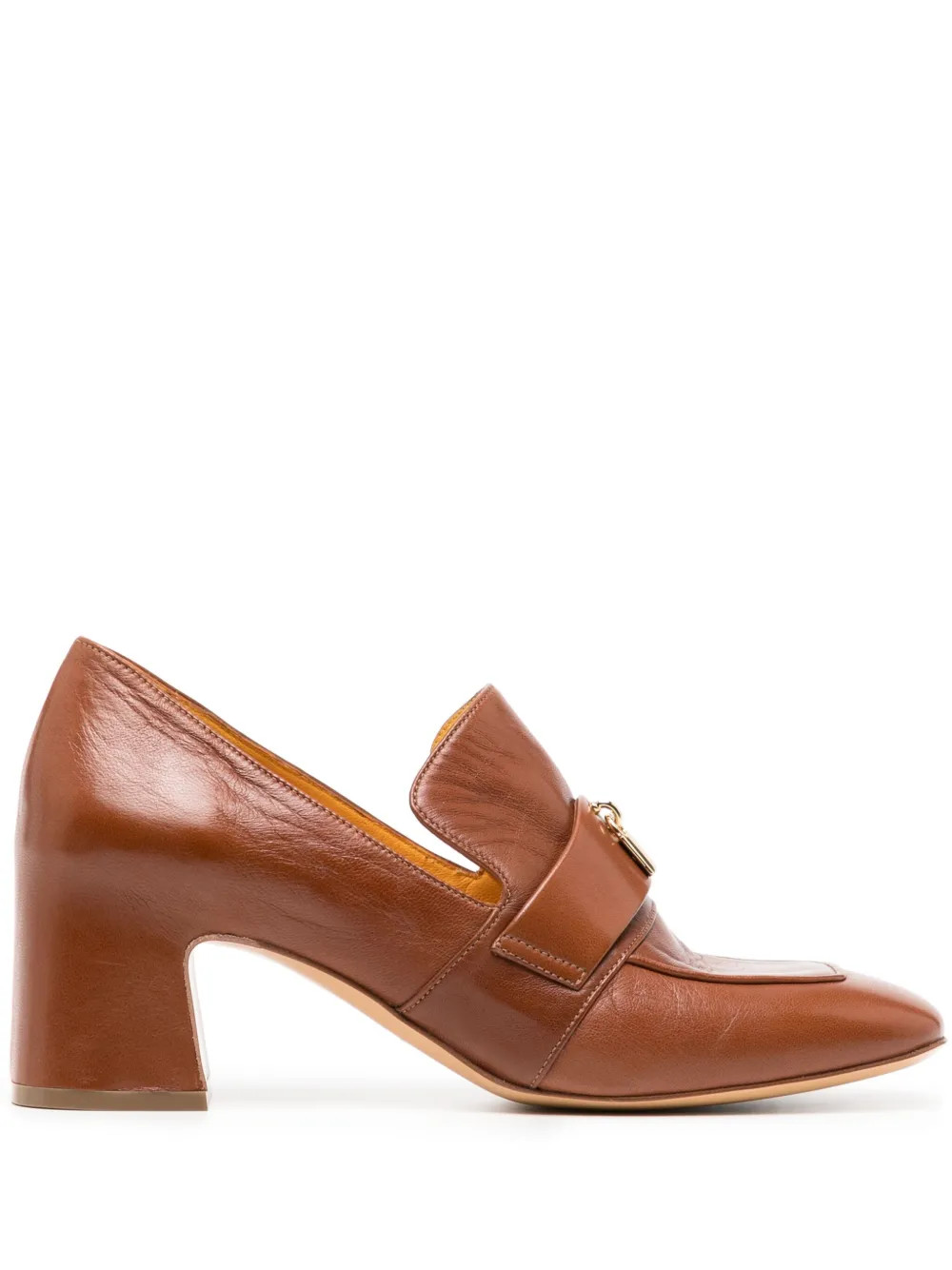 Madison.Maison Lock 70mm Leather Pumps | Brown | FARFETCH | Farfetch Global
