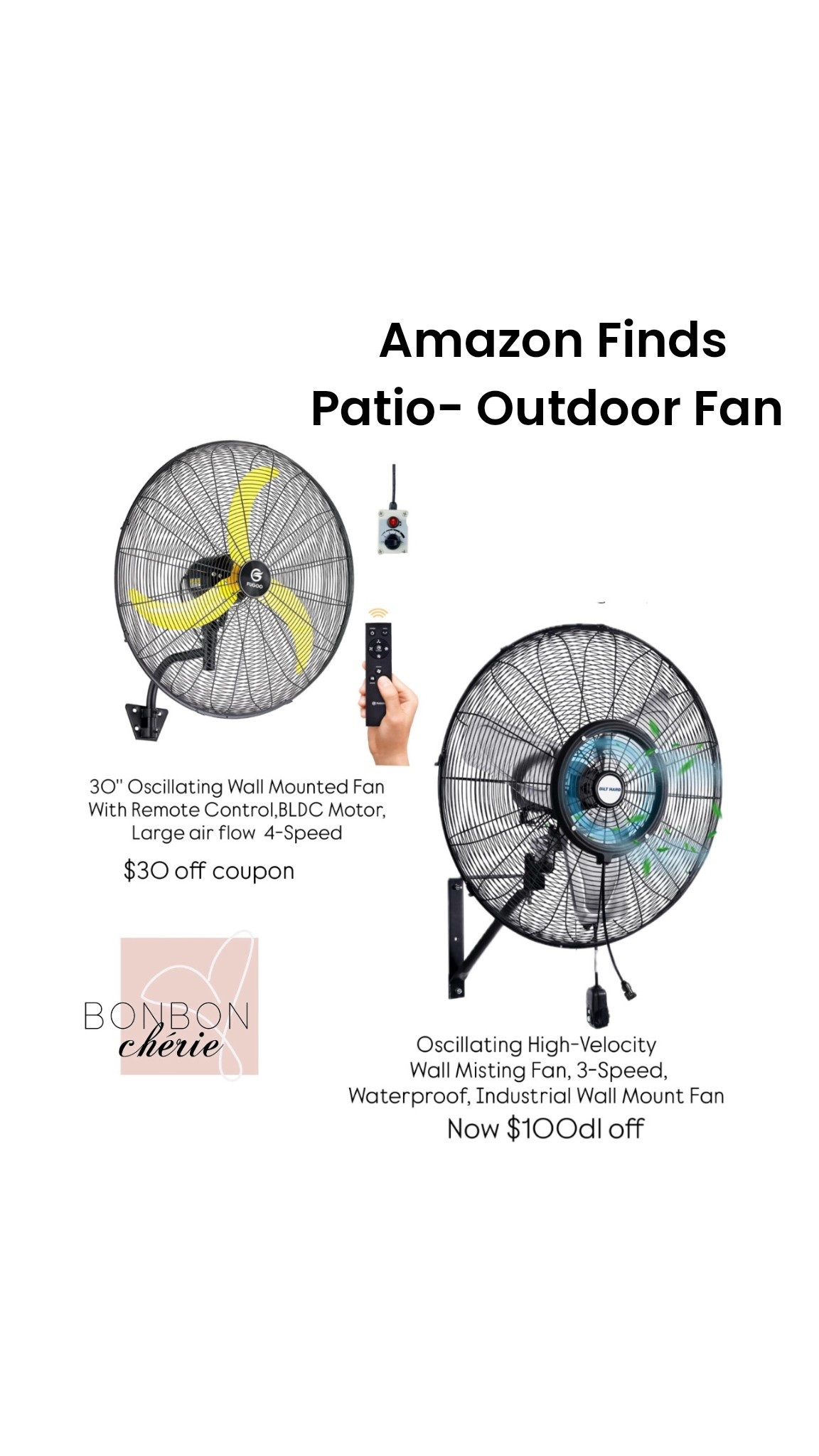 Oscillating Wall Mounted Fan With Remote Control,Heavy Duty Industrial Wall Fan for Factory, Commercial, Garage, Warehouse, patio, backyard, water resistance
On Sale 
Amazon finds 

#LTKHome #LTKFamily #LTKSeasonal
