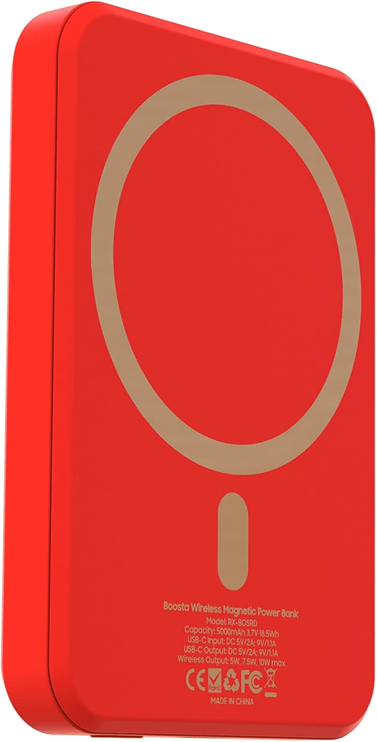 RapidX Boosta Wireless Portable Magnetic Charger, 5000 mAh Power Bank MagSafe Compatible, Works w... | Amazon (US)