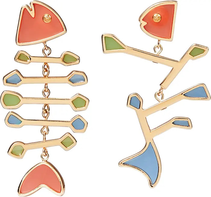 Tory Burch Mismatched Fish Statement Earrings | Nordstrom | Nordstrom
